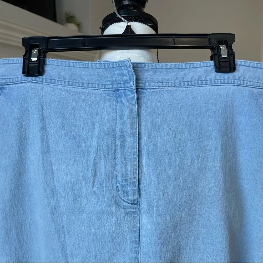 Christopher & Banks chambray denim light wash maxi prairie skirt size 10